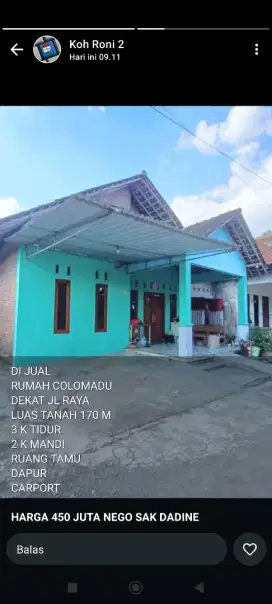 Rumah Murah siap huni Colomadu Karanganyar Solo