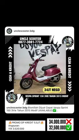 Vespa Sprint 150 3Vie Tahun 2015 Modif