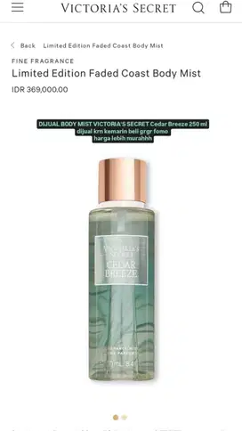 BODY MIST VICTORIA SECRET ORI NEW
