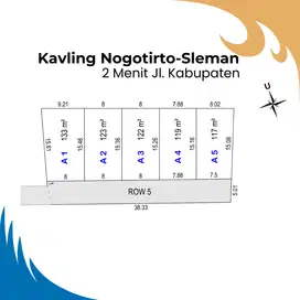 Tanah Area Nogotirto Siap Bangun,7menit Tugu Jogja