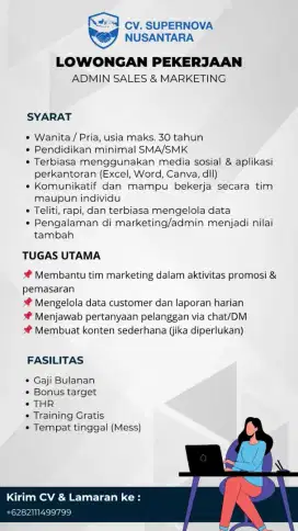 Dibutuhkan segera