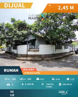 Dijual Rumah Hook Terawat di Puncak Dieng Malang Lingkungan Nyaman
