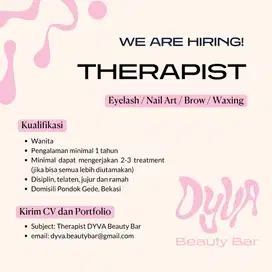 DICARI THERAPIST DAN HAIRSTYLIST BEKASI BERPENGALAMAN SECEPATNYA
