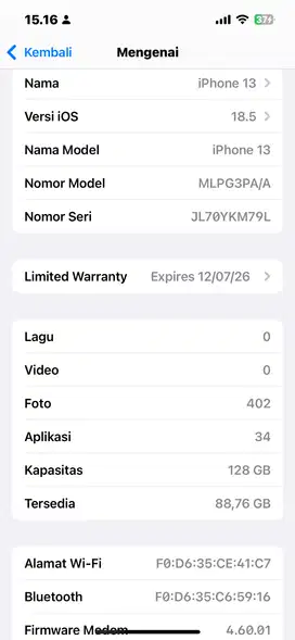 Iphone 13 128gb starlight white