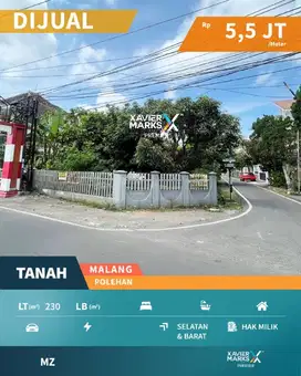 e124 Tanah Dijual Lokasi Strategis dekat Rampal Malang
