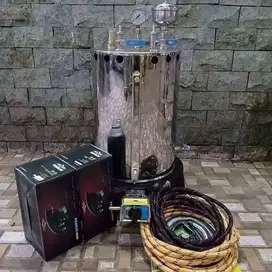 Dijual strika uap boiler laundry 25 liter full set