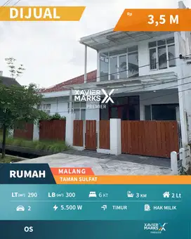 Dijual Rumah Kantor Di Taman Sulfat Malang