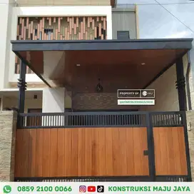 pagar kombinasi kayu
