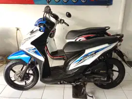 Honda Beat fi esp Tahun 2015 warna biru putih plat baru