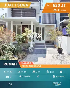 Rumah Baru Renovasi Di Pelita Teluk Bayur Blimbing Malang(OLX778)