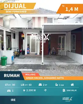 Rumah Di Green Orchid Soekarno Hatta Lowokwaru Malang(OLX780)