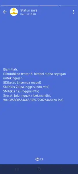 Tentor sd smp sma