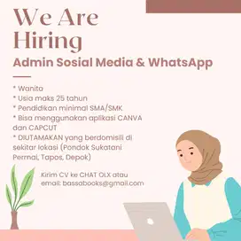 ADMIN WHATSAPP DAN SOSIAL MEDIA ONLINE SHOP