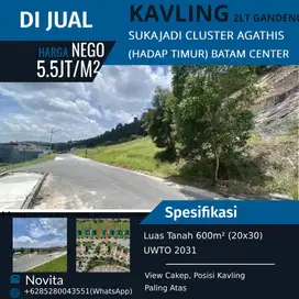 Kavling SUKAJADI CLUSTER AGATHIS (Hadap Timur) Batam Center