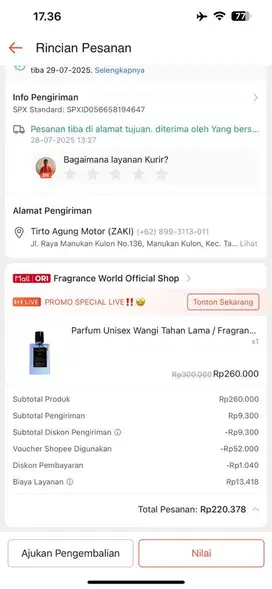 Jual Parfum FW YYY Pembelian Baru 28 Juli 2025