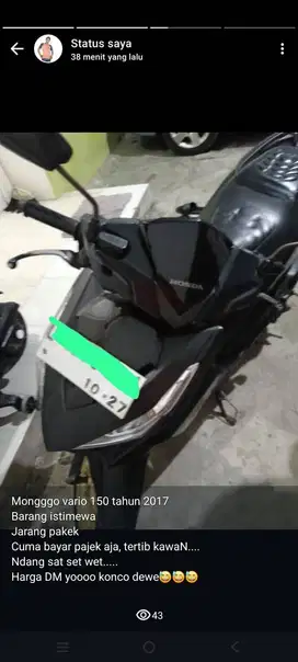 Dijual murah cepat Vario spesial edition 2017