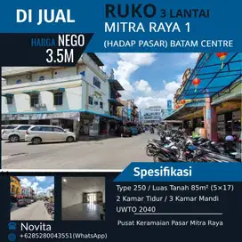 Ruko 3Lantai Siap Pakai MITRA RAYA 1 (Hadap Utara Dan Hadap Pasar)