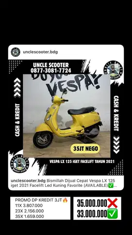 Vespa LX 125 iget 2021 Facelift Led Kuning Favorite