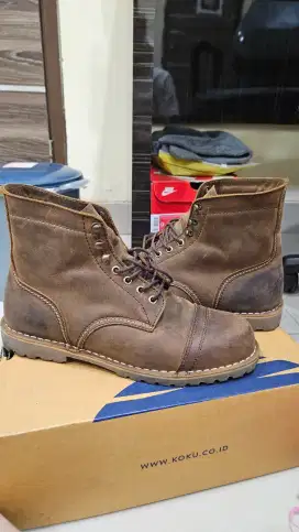 Sepatu boots kulit tan kokufootwear