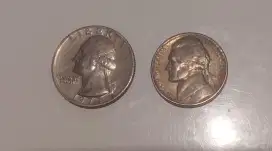 Uang Coin USA tahun 1964 dan 1973