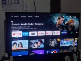 Polytron 43 inc Android TV +sounbar noken mulus lengkap