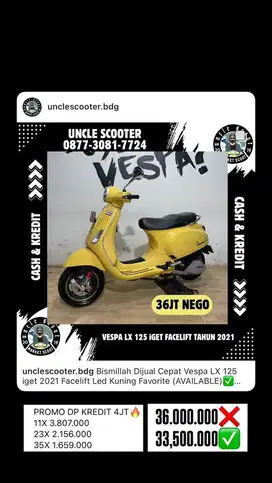 Vespa LX 125 iget 2021 Facelift Led Kuning Favorite