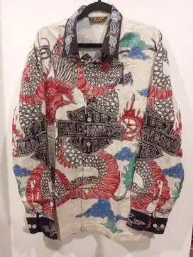 Harley Davidson Batik Tulis Bahan Sutra Asli 100% Custom