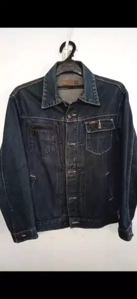 Jaket trucker lois size M unisex dark blue original denim jacket