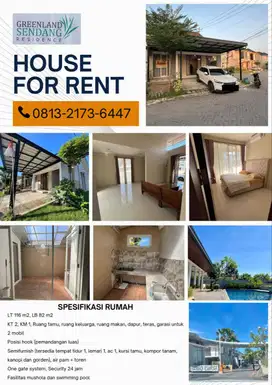 Kontrakan Rumah Greenland Sendang Posisi Hook, Semi Furnished