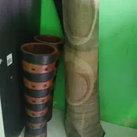 Ambal dan vas bunga kayu asli