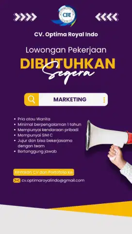 Dibutuhkan marketing