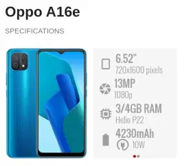 Oppo A16E 3/32 Muluss Nett 500rb Passs
