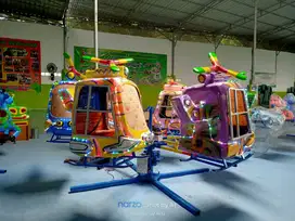 odong komedi putar helikopter isi 6 gerbong