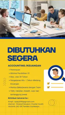 Lowongan kerja admin butuh cepat !!