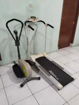 Bismillah dijual murah treadmill elektrik+sepeda statis kondisi normal