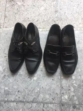 2 pasang sepatu pantofel hitam