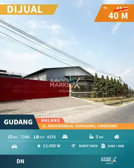 Dijual Gudang Baru Siap Pakai Bagus Bangunan Luas di Singosari Malang