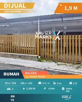 Dijual Rumah Klasik Nyaman di Pulau Pulau Malang Sudah Renov