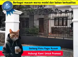 Gerbang Pintu Pagar Industri Kantor Koprasi UMKM Ruko Gedung Snack