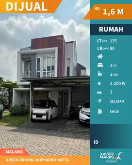 Dijual Rumah di Green Orchid Suhat Lowokwaru Malang Siap Huni Terawat