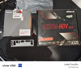 PAKET PROCESSOR AMD RYZEN 3 2200G + MOTHERBOARD ASROCK A320M AM4