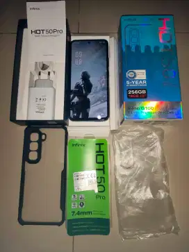 Infinix Hot 50 Pro 8/256GB Amoled Fullset Mulus Warna Hitam