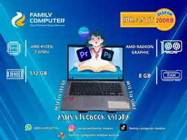 ASUS VIVOBOOK X415DA FHD-AMD RYZEN 3 3250U SSD 512/8GB/RADEON 2GB/BACK