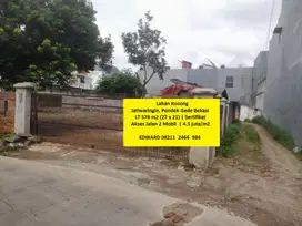 Tanah Kosong Harga Murah Bentuk Kotak Strategis! Jatiwaringin Bekasi