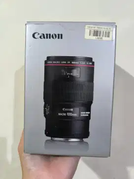 Lensa canon 100mm macro f2.8L USM Fullset Like new