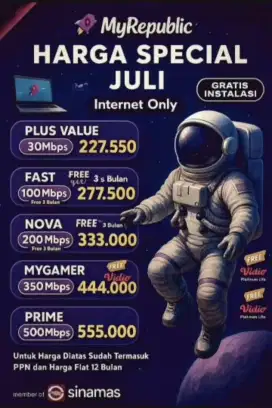 Pemasangan gratis wifi my repupblic
