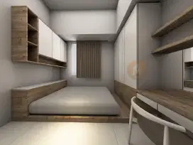 Interior Kamar Set ( dipan, meja belajar, lemari ) Termurah