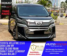 Toyota Vellfire 2.5 G AT Hitam Metalik 2019 Low Km 35rban