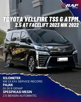 TOYOTA VELLFIRE 2.5 G ATPM FACELIFT 2023 NIK 2022 HITAM AT