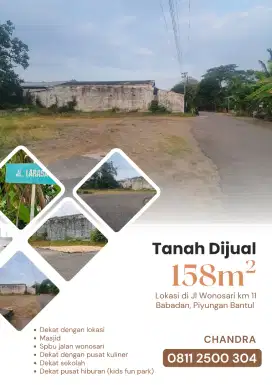 Dijual tanah kavling Jl Wonosari km 11 Piyungan Bantul Jogjakarta